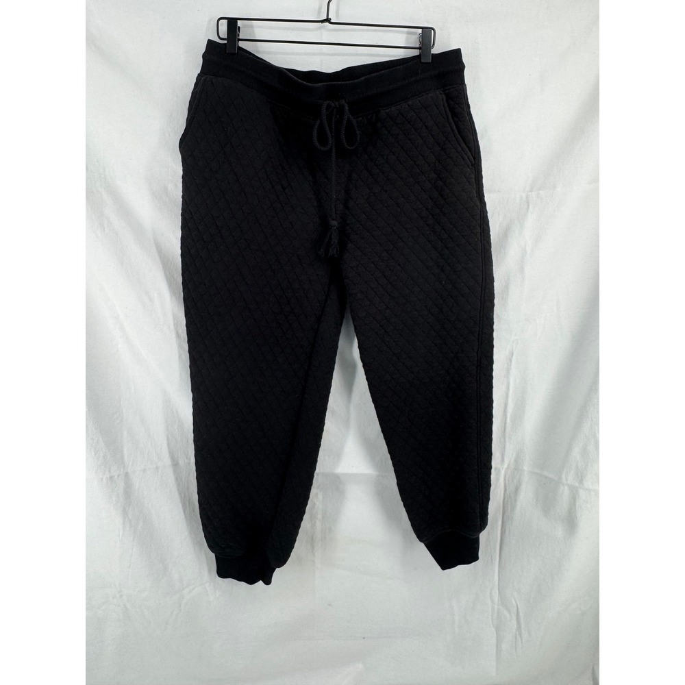 Time and Tru Womens XL Black Quilted Joggers Tassel Drawstring Pants